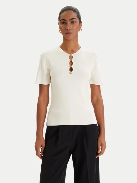 Zdjęcie produktu KARL LAGERFELD Bluzka B1W18014 Écru Slim Fit Kremowy
