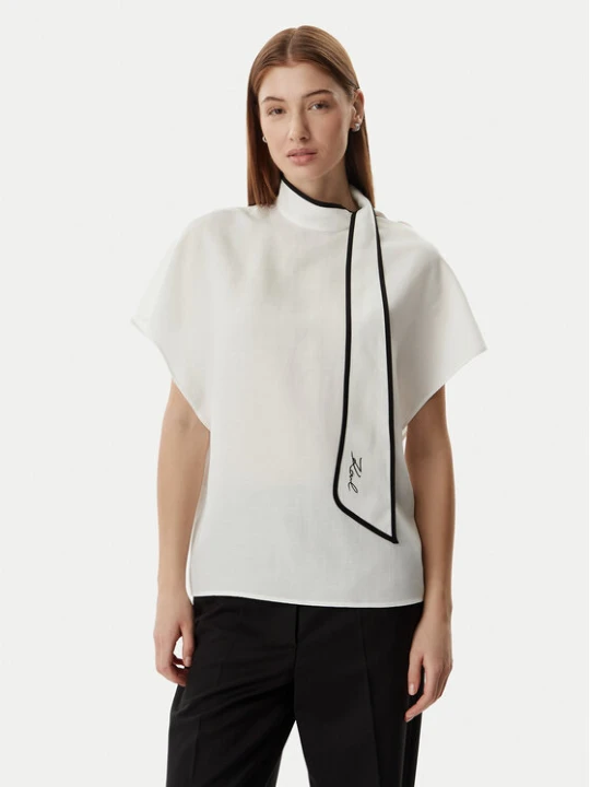 Zdjęcie produktu KARL LAGERFELD Bluzka B2W11015 Kremowy Loose Fit
