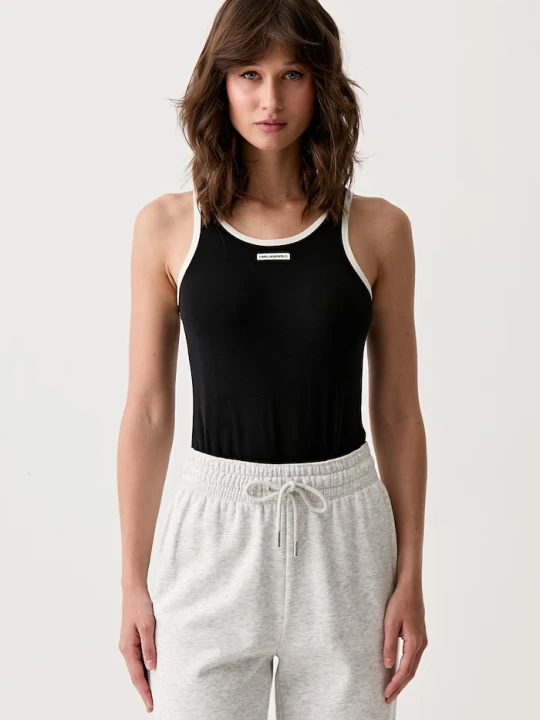 Zdjęcie produktu Karl Lagerfeld body damskie z lyocellem czarny