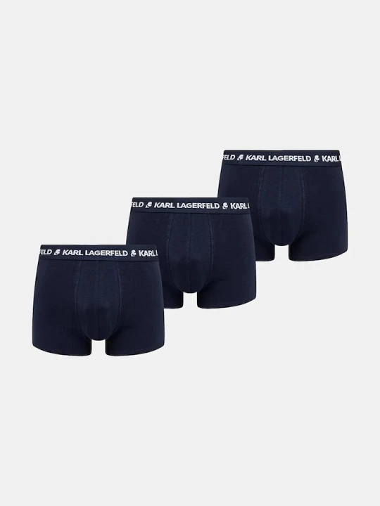 Zdjęcie produktu Karl Lagerfeld bokserki dopasowane męskie bawełniane z elastanem 3-pack granatowy