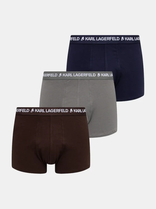 Zdjęcie produktu Karl Lagerfeld bokserki męskie bawełniane z elastanem 3-pack brązowy