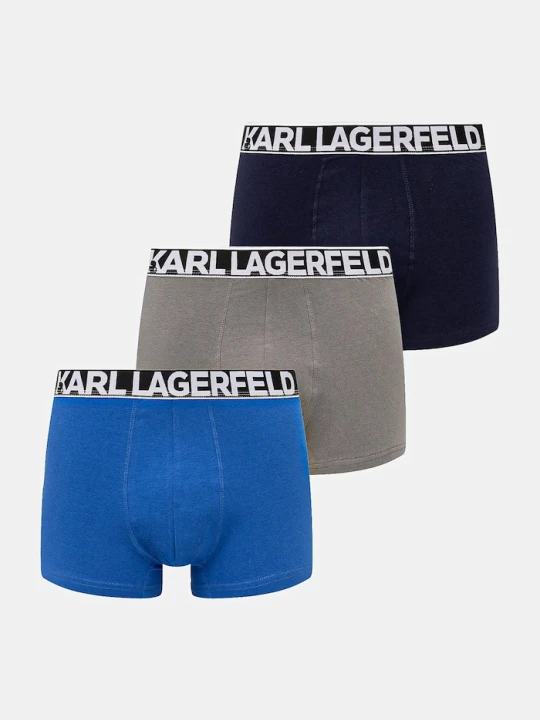 Zdjęcie produktu Karl Lagerfeld bokserki męskie bawełniane z elastanem 3-pack niebieski