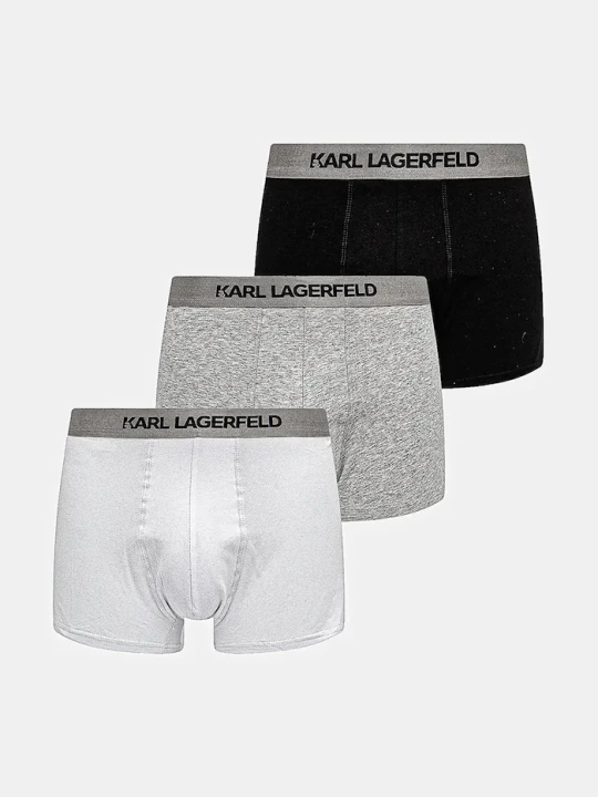 Zdjęcie produktu Karl Lagerfeld bokserki dopasowane męskie bawełniane z elastanem 3-pack szary