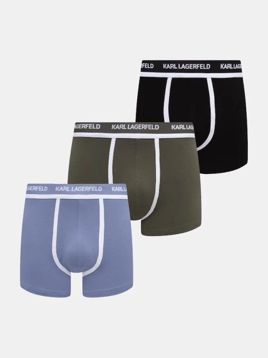 Zdjęcie produktu Karl Lagerfeld bokserki dopasowane męskie bawełniane z elastanem 3-pack zielony