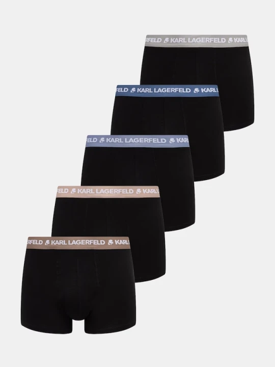 Zdjęcie produktu Karl Lagerfeld bokserki dopasowane męskie bawełniane z elastanem LOGO TRUNK 5-pack czarny