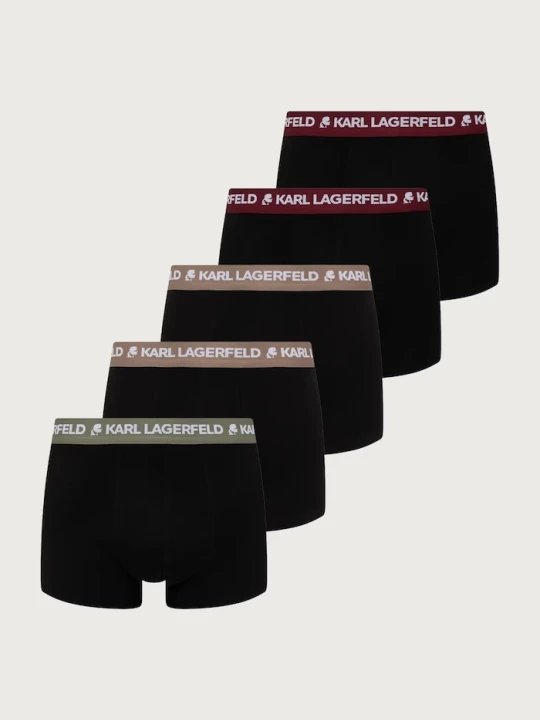 Zdjęcie produktu Karl Lagerfeld bokserki dopasowane męskie bawełniane z elastanem LOGO TRUNK 5-pack czarny