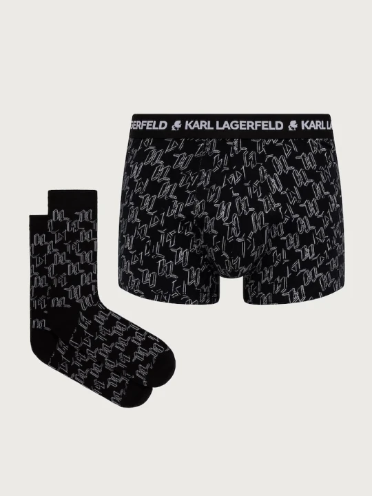 Zdjęcie produktu Karl Lagerfeld bokserki i skarpetki męskie z bawełną czarny