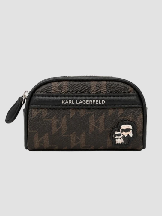 Zdjęcie produktu KARL LAGERFELD Czarny pasek damski z mini saszetką Ikon Monogram, Rozmiar 85