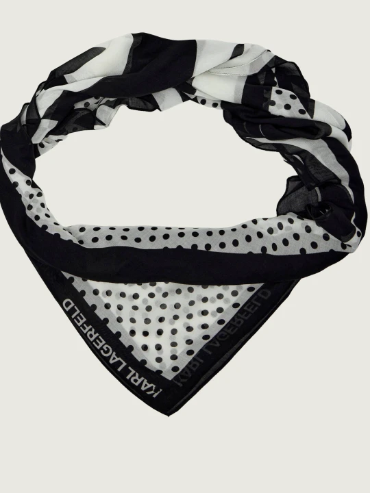 Zdjęcie produktu Karl Lagerfeld Chusta k/circle | z dodatkiem jedwabiu czarny