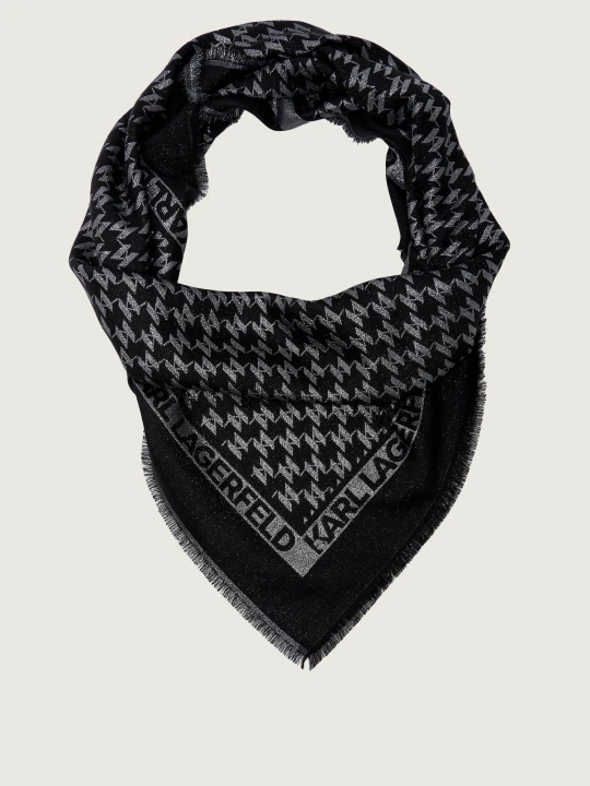 Zdjęcie produktu Karl Lagerfeld Chusta k/monogram | z dodatkiem jedwabiu czarny