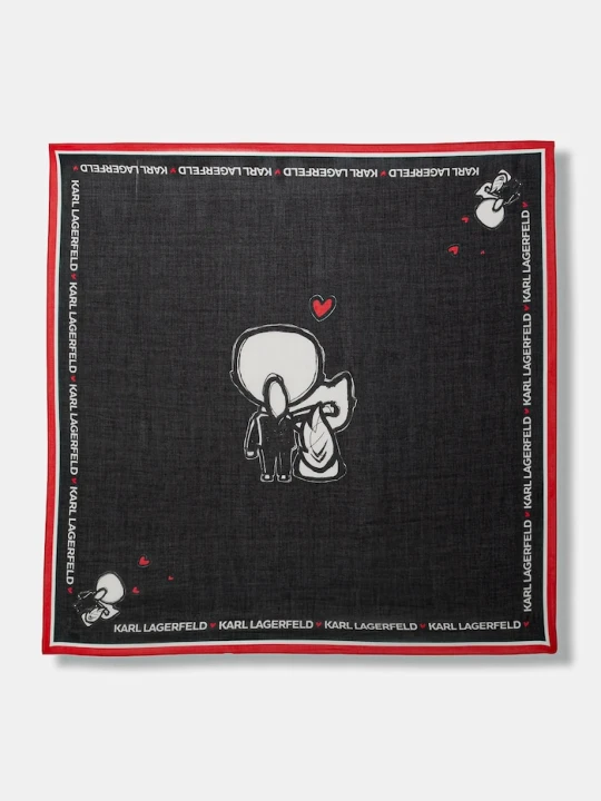 Zdjęcie produktu Karl Lagerfeld chusta z dodatkiem jedwabiu IKON VALENTINE czarny