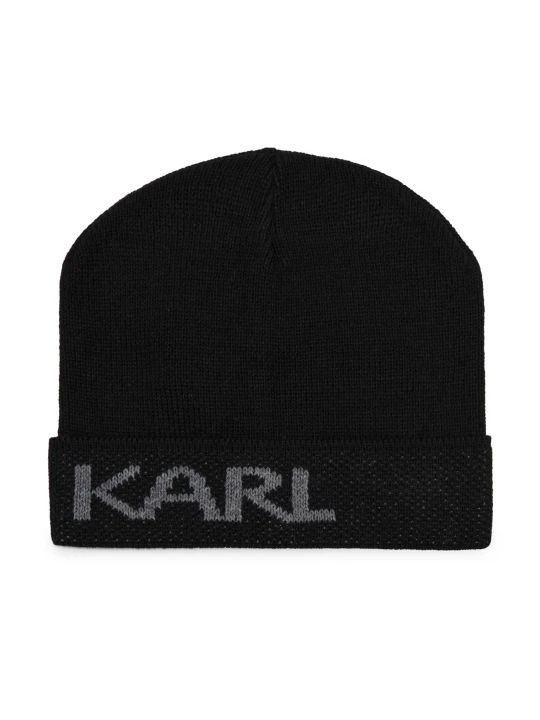 Zdjęcie produktu Karl Lagerfeld Czapka BEANIE | z dodatkiem wełny czarny