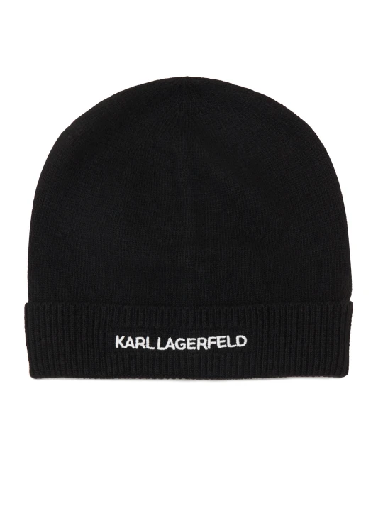 Zdjęcie produktu Karl Lagerfeld Czapka k / essential beanie | z dodatkiem wełny i kaszmiru czarny