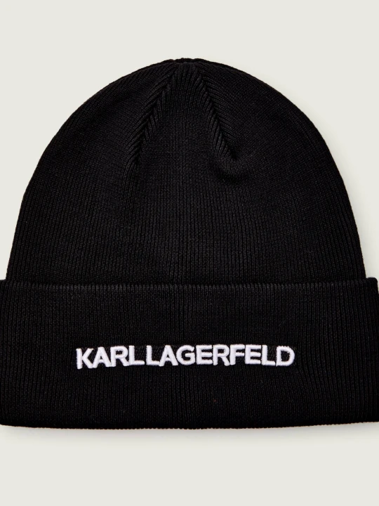 Zdjęcie produktu Karl Lagerfeld Czapka k/essential | z dodatkiem wełny czarny