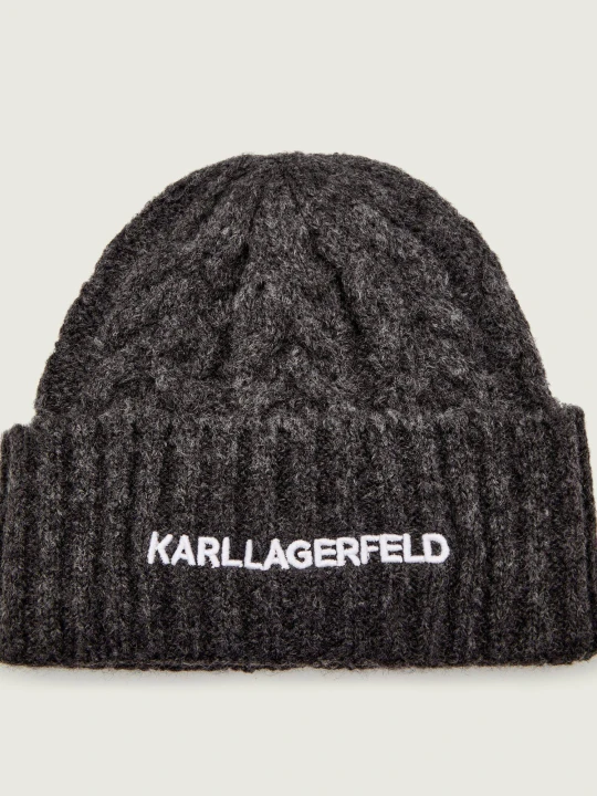 Zdjęcie produktu Karl Lagerfeld Czapka k / essential | z dodatkiem wełny grafitowy