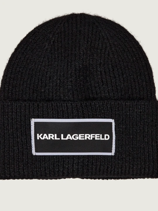 Zdjęcie produktu Karl Lagerfeld Czapka K / Essential | z dodatkiem wełny czarny