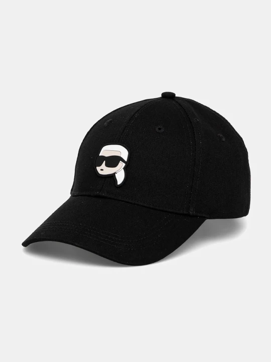 Zdjęcie produktu Karl Lagerfeld czapka z daszkiem bawełniana IKON czarny