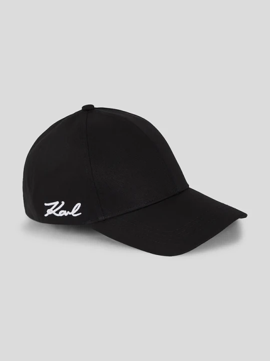 Zdjęcie produktu Karl Lagerfeld czapka z daszkiem bawełniana K/SIGNATURE czarny