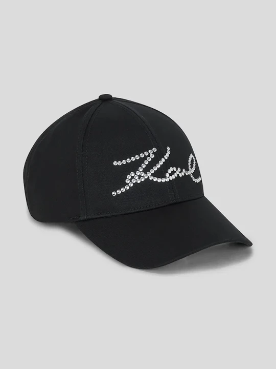 Zdjęcie produktu Karl Lagerfeld czapka z daszkiem bawełniana K/SIGNATURE czarny
