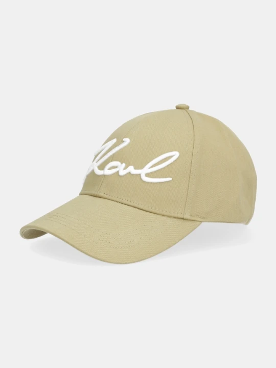 Zdjęcie produktu Karl Lagerfeld czapka z daszkiem bawełniana K/SIGNATURE zielony