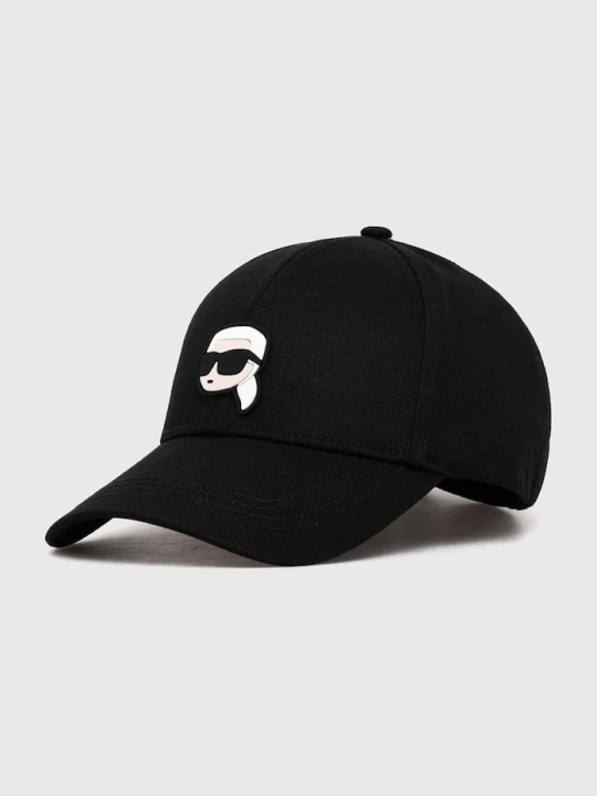 Zdjęcie produktu Karl Lagerfeld czapka z daszkiem bawełniana czarny