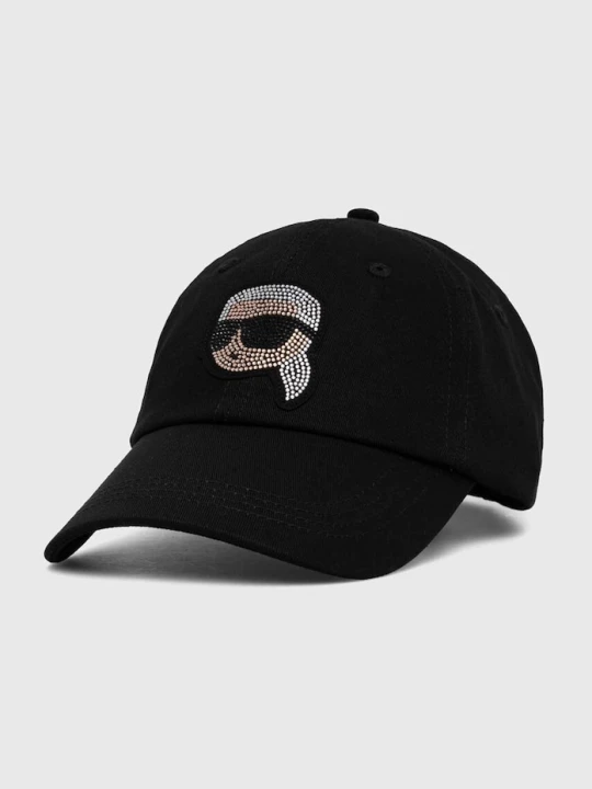 Zdjęcie produktu Karl Lagerfeld czapka z daszkiem bawełniana czarny