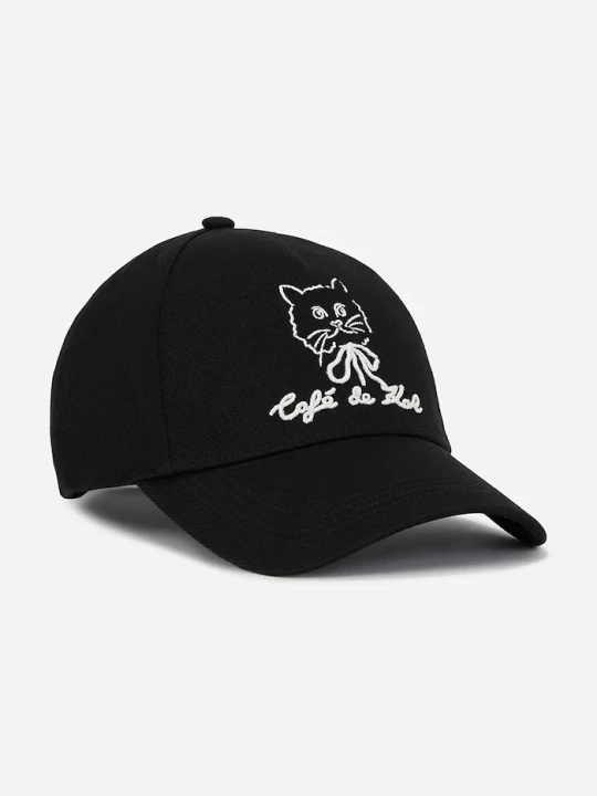 Zdjęcie produktu Karl Lagerfeld czapka z daszkiem bawełniana czarny