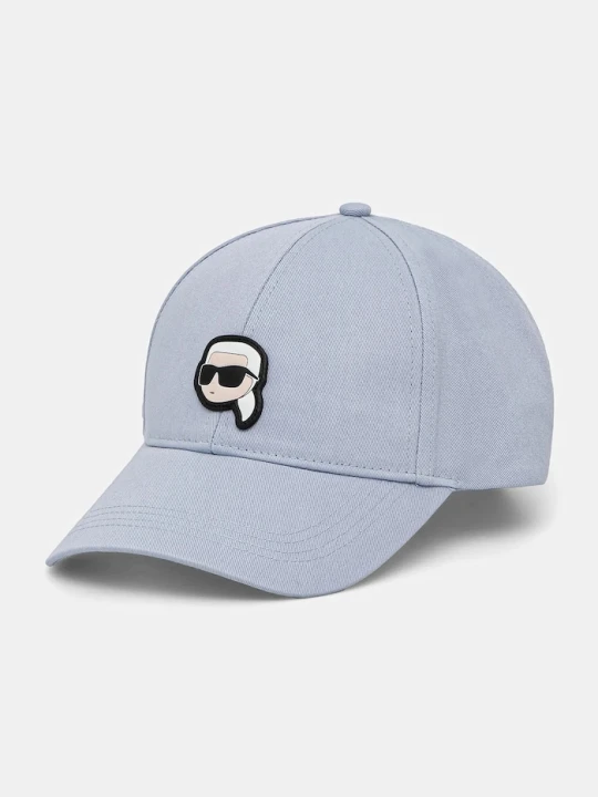 Zdjęcie produktu Karl Lagerfeld czapka z daszkiem bawełniana niebieski