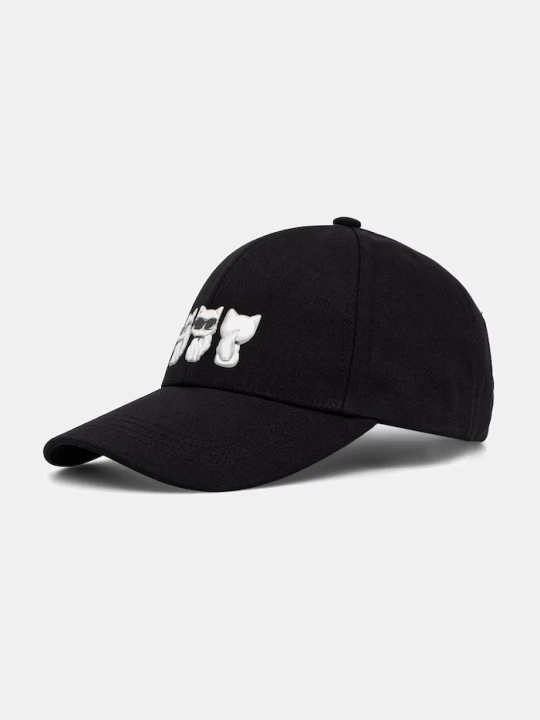 Zdjęcie produktu Karl Lagerfeld czapka z daszkiem damska bawełniana IKON czarny