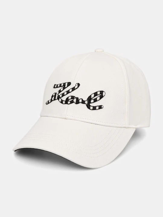 Zdjęcie produktu Karl Lagerfeld czapka z daszkiem damska bawełniana K / SIGNATURE beżowy