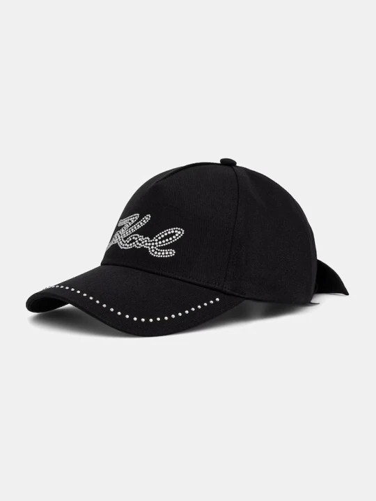 Zdjęcie produktu Karl Lagerfeld czapka z daszkiem damska bawełniana K/SIGNATURE czarny