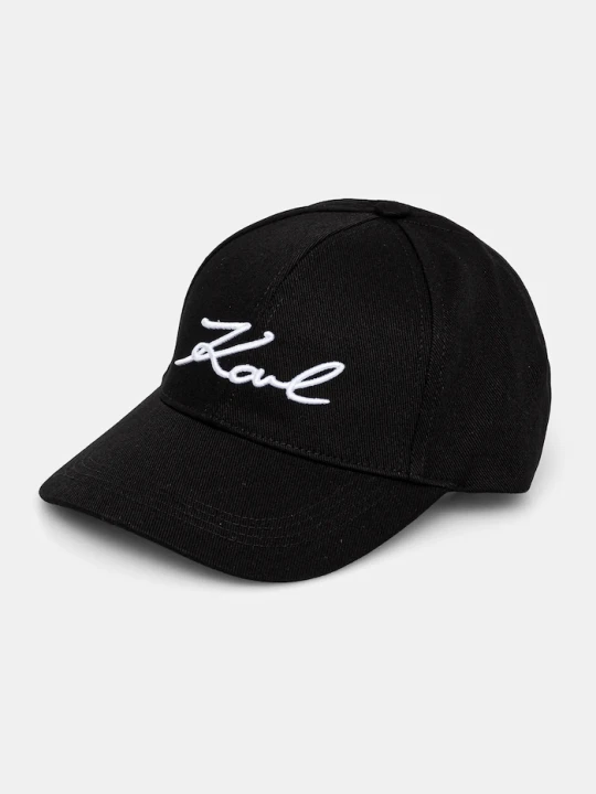 Zdjęcie produktu Karl Lagerfeld czapka z daszkiem damska bawełniana K / SIGNATURE czarny
