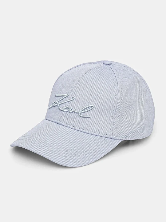 Zdjęcie produktu Karl Lagerfeld czapka z daszkiem damska bawełniana K / SIGNATURE niebieski