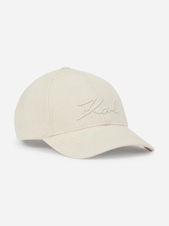 Zdjęcie produktu Karl Lagerfeld czapka z daszkiem damska bawełniana K / SIGNATURE beżowy