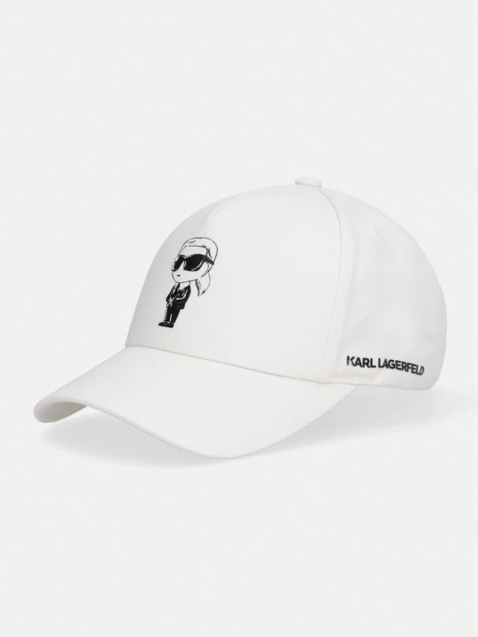 Zdjęcie produktu Karl Lagerfeld czapka z daszkiem męska bawełniana beżowy
