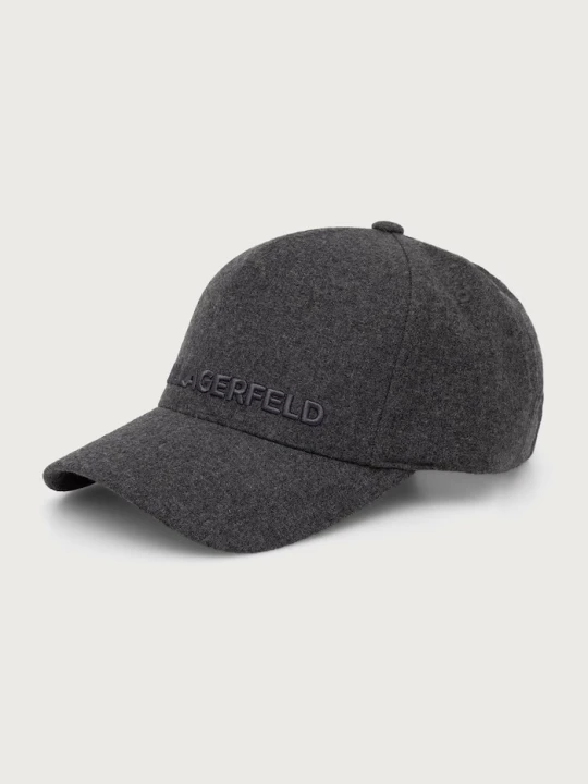 Zdjęcie produktu Karl Lagerfeld czapka z daszkiem męska z wełny szary