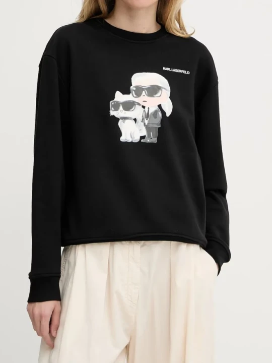 Zdjęcie produktu KARL LAGERFELD Czarna damska bluza Ikon Duo, Rozmiar L