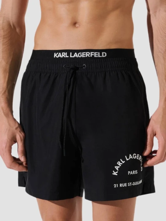 Zdjęcie produktu KARL LAGERFELD Czarne kąpielówki męskie RSG, Rozmiar S