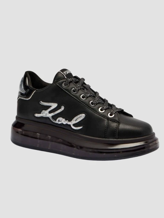 Zdjęcie produktu KARL LAGERFELD Czarne sneakersy damskie z brokatem KAPRI KUSHION Signia, Rozmiar 37