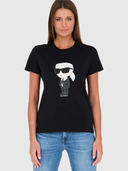 Zdjęcie produktu KARL LAGERFELD Czarny damski t-shirt Karl, Rozmiar XS