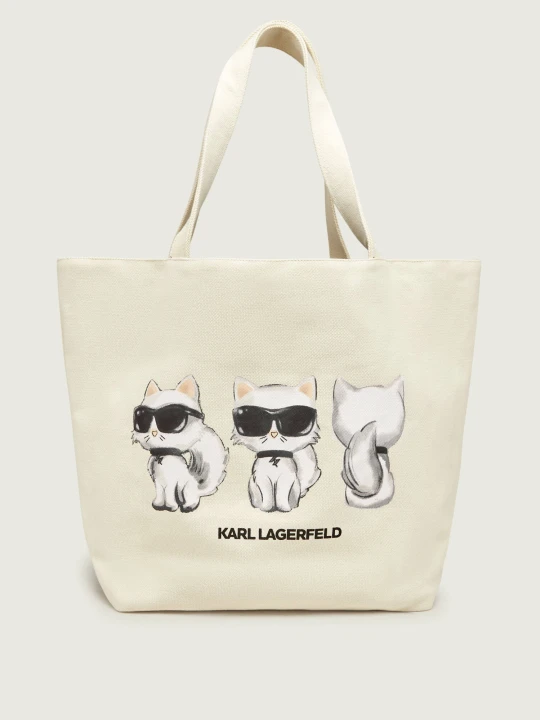 Zdjęcie produktu Karl Lagerfeld Dwustronna shopperka Ikon ecru