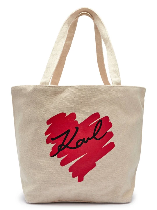 Zdjęcie produktu Karl Lagerfeld Dwustronna shopperka K / HEARTS ecru