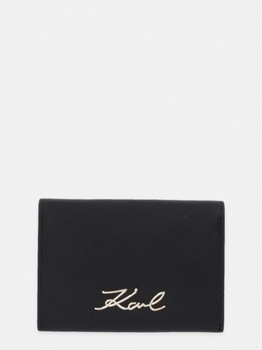 Zdjęcie produktu Karl Lagerfeld etui na karty damskie skórzane K/SIGNATURE czarny
