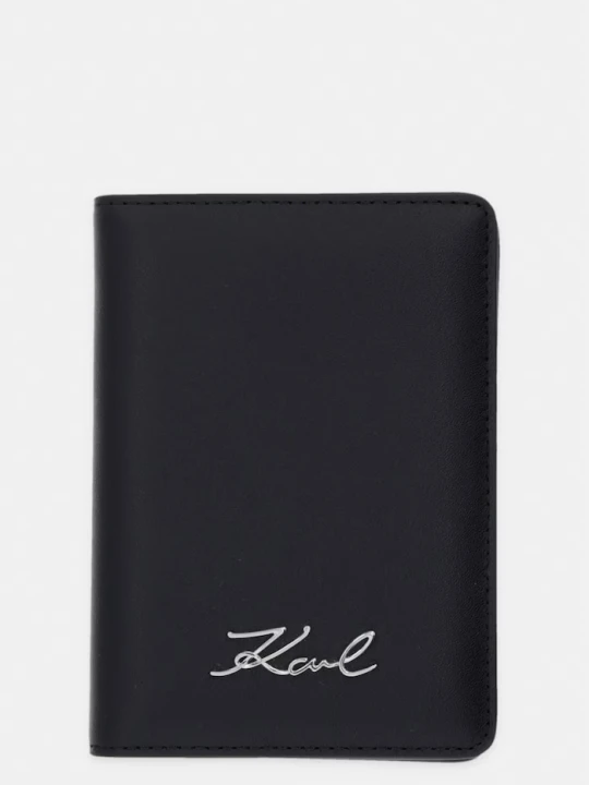 Zdjęcie produktu Karl Lagerfeld etui na paszport damskie skórzane K/SIGNATURE czarny