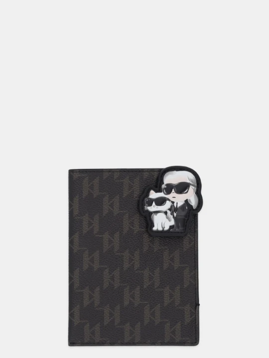 Zdjęcie produktu Karl Lagerfeld etui na paszport IKON MONOGRAM brązowy
