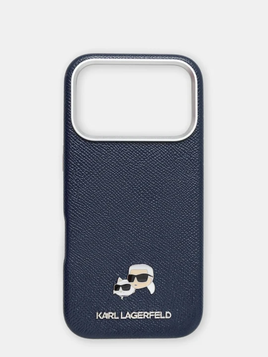 Zdjęcie produktu Karl Lagerfeld etui na telefon z imitacji skóry iPhone 17 Pro granatowy