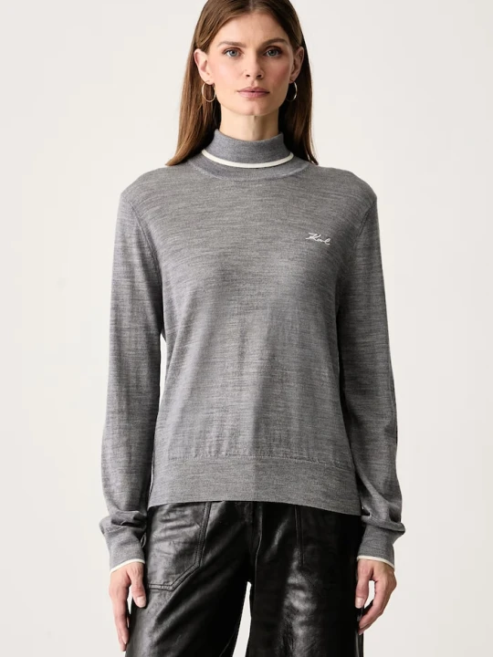 Zdjęcie produktu Karl Lagerfeld golf damski wełniany szary