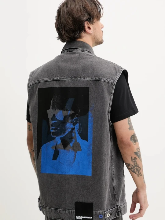 Zdjęcie produktu Karl Lagerfeld Jeans bezrękawnik jeansowy szary