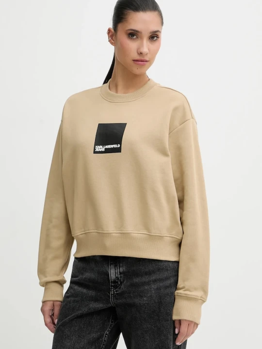Zdjęcie produktu Karl Lagerfeld Jeans bluza bawełniana beżowy