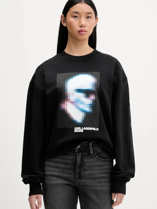 Zdjęcie produktu Karl Lagerfeld Jeans bluza bawełniana czarny